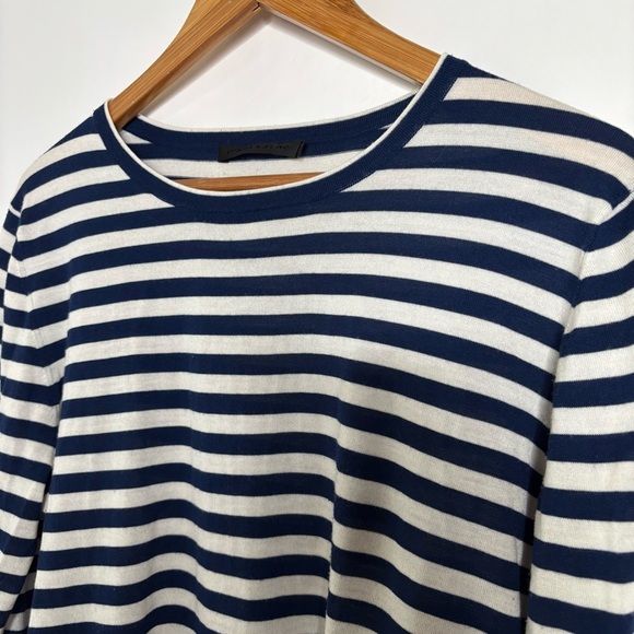 Jenni Kayne Mercer striped navy and cream sailor merino wool sweater size XXL - Picture 6 of 8